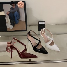 批发法式时尚交叉扣带高跟鞋女2025夏季新款尖头细跟御姐气质中空凉鞋