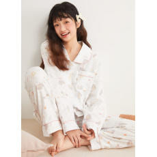 批发春季新款<b class='q'>婴儿</b>棉睡衣女可爱卡通长袖学生纯棉家居服女外穿夏季一件