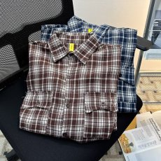 批发中年男装<b class='q'>长袖</b>衬衫纯棉格子春秋季宽松大码爸爸休闲父亲薄款衬衣
