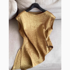 批发<b class='q'>专柜</b>撤回<b class='q'>正品</b><b class='q'>女装</b>剪标清仓捡漏时髦肌理感醋酸无袖上衣背心T恤潮