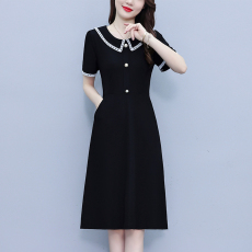 批发假两件套修身显瘦大码女装胖mm时尚洋气短袖<b class='q'>夏季</b>中年妈妈连衣裙