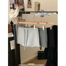 批发实拍实价 灰色运动休闲抽绳短裙女高腰辣妹a字包臀防走光卫裙