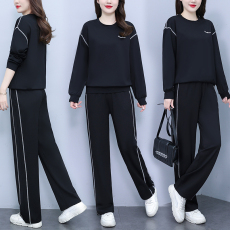 批发实拍   2026年<b class='q'>春</b>季新款长袖套装时尚气质减龄显瘦休闲运动两件套