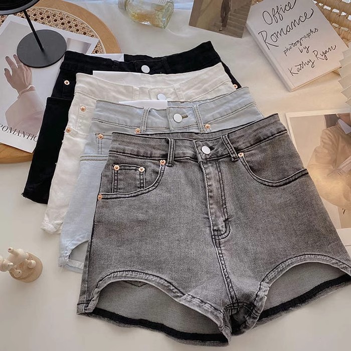 RY1188# 牛仔短裤女夏季2026年新款韩版时尚个性显瘦小性感高腰阔腿...