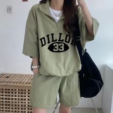 批发休闲运动服套装女夏季2026新款短袖短裤校园风可爱少女跑步两件