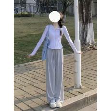 批发紧身瑜伽服冰丝防晒衣休闲运动<b class='q'>套装</b>女夏季轻薄修身显瘦时尚两件套