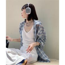 批发宋正恩蓝色格子衬衫外套女春秋新款慵懒风气质防晒衬衣<b class='q'>棉麻</b><b class='q'>上衣</b>潮