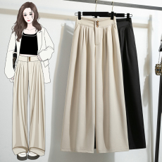 批发实拍大码西装裤收腹裤女春夏阔腿垂感拖地宽松休闲裤喇叭女