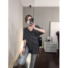 批发天猫抖音质量短袖女<b class='q'>中长款</b>夏季薄款V领慵懒遮肉宽松显瘦针织上衣