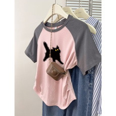 批发实拍【260克莫代尔螺纹】正肩短袖<b class='q'>t</b><b class='q'>恤</b>女夏季收腰短款上衣插肩