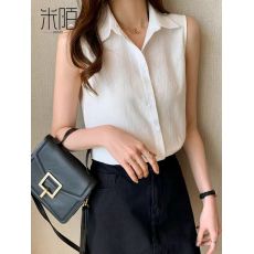 批发夏季西装<b class='q'>雪纺</b>衬衫女夏装2025年新款内搭女士上衣无袖t恤<b class='q'>雪纺</b>小衫