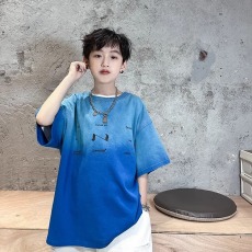 男童夏季渐变短袖T恤潮2026新款中大童半袖薄款男孩痞帅体恤上衣