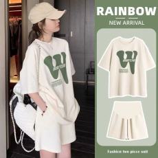 批发孕妇夏季新款休闲<b class='q'>运动</b>套装女夏季薄款宽松百搭短袖短裤两件套潮