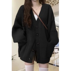 批发韩版穿搭小香风针织<b class='q'>毛衣</b><b class='q'>女</b>秋季新款外搭宽松慵懒感v领<b class='q'>开衫</b>外套潮