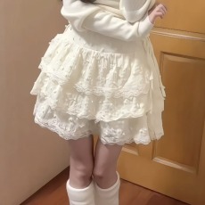 批发原版做法量大价优~甜美<b class='q'>半身</b>裙女小个子蕾丝边蛋糕裙蓬蓬<b class='q'>短裙</b>