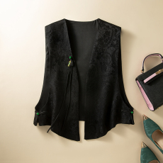 批发*2026春夏新款新中式国风马甲背心女改良盘扣马夹桑蚕丝上衣