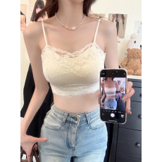 批发实拍<b class='q'>大码</b>一字围裹胸蕾丝内衣内搭打底吊带背心免<b class='q'>文胸</b>美背叠穿神器