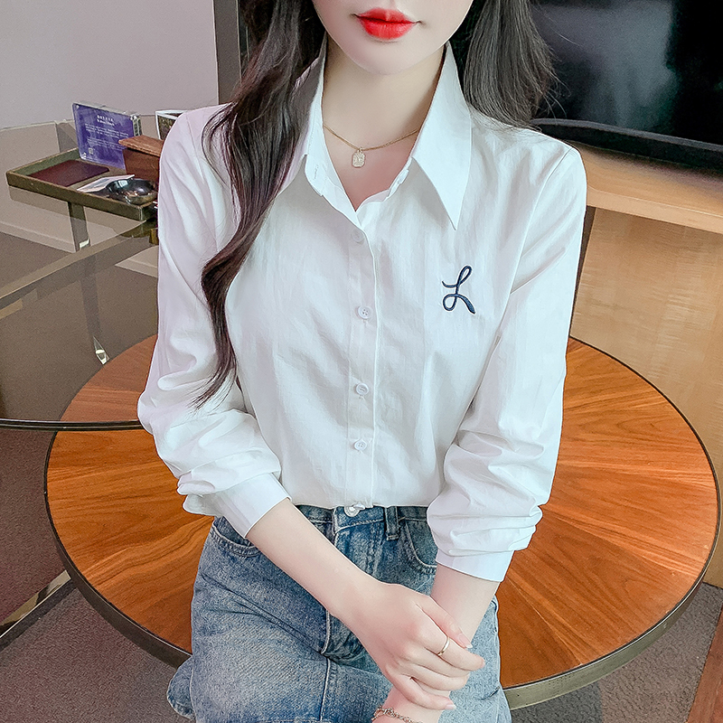 MY2551# 新款长袖衬衫宽松设计感小众韩版百搭通勤职业衬衣女裝貨源服裝批發