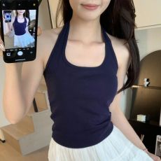 批发满天星 已出货 罗纹 夏季背心女纯欲风辣妹修身吊带上衣