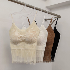 批发<b class='q'>秋</b>季新款女网红细肩带方领一体杯磨毛螺纹吊带显瘦百搭背心打底衫