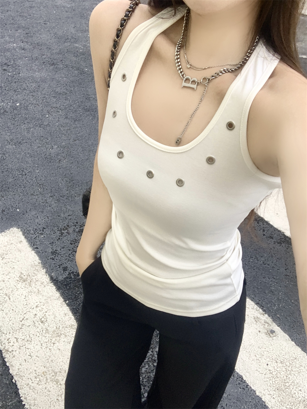 40 순면 210 그램 92 면 8 암모니아 Lun 단어 캐미솔 백리스