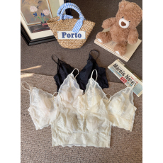 批发实拍<b class='q'>大码</b>花边蕾丝美背叠穿神器兔耳朵杯垫免<b class='q'>文胸</b>内衣内搭蕾丝吊带