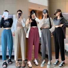 批发高腰显瘦九分裤<b class='q'>女</b>西装裤休闲裤<b class='q'>小脚裤</b>直筒裤