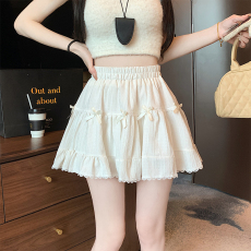 批发实拍芭蕾风蝴蝶结半身裙<b class='q'>高腰</b>蛋糕蕾丝花边蓬蓬<b class='q'>短裙</b>女潮