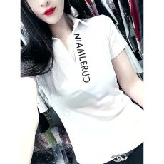 批发时尚POLO衫女2026<b class='q'>夏</b>装新款白色V领T恤女短袖修身百搭半袖体恤上衣