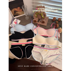 批发实价实拍 小胸内衣女薄款聚拢无钢圈甜美少女不空杯无痕文胸套装