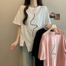 批发胖MM2026夏季新款韩版棉T恤女宽松休闲显瘦减龄套头大码女装上衣