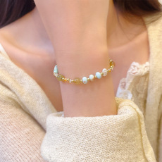 批发多巴胺彩色民族风寿山石串珠手串轻奢小众高级感手链网红同款手饰