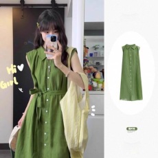 批发大量货，四面弹面料夏季2026高级感法式复古收腰显瘦显白气质长裙