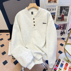 批发实拍纯棉华棉复合牛奶丝卫衣<b class='q'>男</b>女薄款棒球服秋季立领<b class='q'>长袖</b><b class='q'>t</b><b class='q'>恤</b>上衣