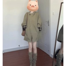 批发原版做法早春卡其色风衣外套女2026春季新款中长款小个子大衣