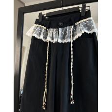 批发韩版西装腰头2025早春新款蕾丝拼接小众设计感<b class='q'>牛仔</b>裤女长裤潮