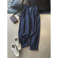 批发<b class='q'>品牌</b>专柜撤柜女装外贸原单<b class='q'>尾</b><b class='q'>货</b>清仓剪标斜纹通勤松紧腰花苞九分裤