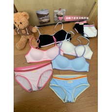 批发实拍实价 新款甜美少女无痕文胸薄款聚拢无钢圈内衣内裤套装