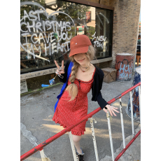 批发微胖气质甜辣<b class='q'>波点</b>红色吊带<b class='q'>连衣裙</b>夏性感修身显瘦辣妹A字吊带短裙