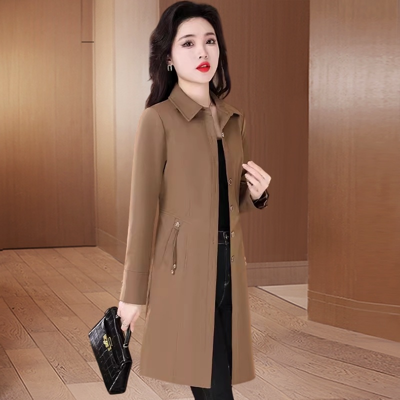 고급 브랜드 품격 작은 키 항저우 의미 법 재킷 재킷 여성 짧은 가을과 겨울 외국 가스 어머니 드레스 코트