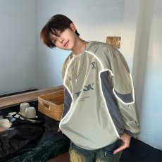 批发双层网里 机能风反光条运动套头印花卫衣男女春秋季新款休闲上衣