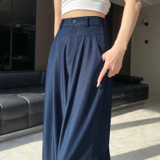 批发实拍2026春<b class='q'>夏</b>新款 天丝牛仔时尚松紧高腰直筒拖地休闲阔腿裤