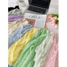 批发白色针织开衫女外搭罩衫防晒衣夏季薄款配吊带裙子披肩外套短上衣