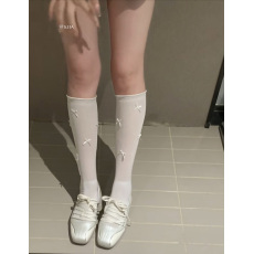批发实拍特价m系少女蝴蝶结春夏薄款绵绵空气感堆堆袜中筒棉袜