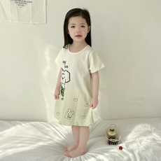 批发[黛琳芬]100-160cm纯棉A类短袖睡裙儿童睡衣小中大童装家居服17