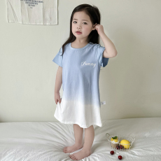 批发[黛琳芬]100-160cm纯棉A类短袖睡裙儿童睡衣小中大童装家居服17