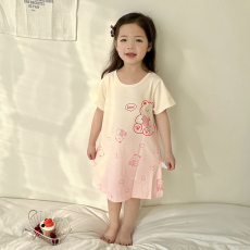 批发[黛琳芬]100-160cm纯棉A类短袖睡裙儿童睡衣小中大童装家居服17