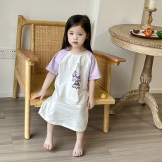 批发[黛琳芬]100-160cm纯棉A类短袖睡裙儿童睡衣小中大童装家居服17
