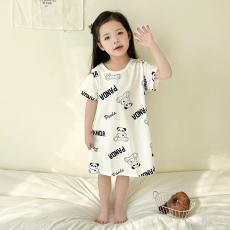 批发[黛琳芬]100-160cm纯棉A类短袖睡裙儿童睡衣小中大童装家居服17