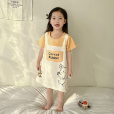 批发[黛琳芬]100-160cm纯棉A类短袖睡裙儿童睡衣小中大童装家居服17
